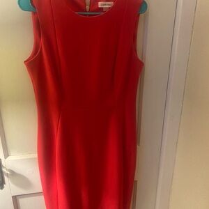 Above the knee Calvin Klein work dress pink with gold zipper back